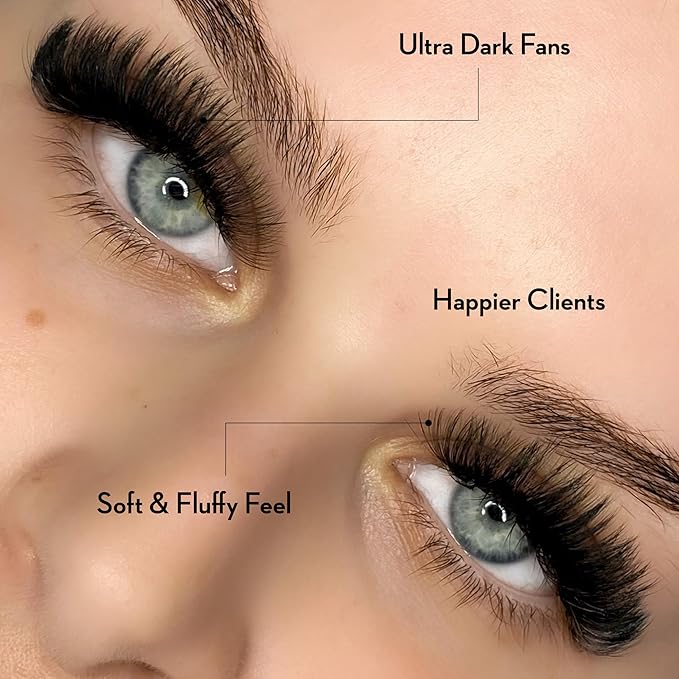 1000 Loose Premade Fans Eyelash Extensions, C Curl Volume Lashes, 10D 14D 20D-0.05 Thickness, 9-16mm Fluffy Handmade Fan Mixed Tray