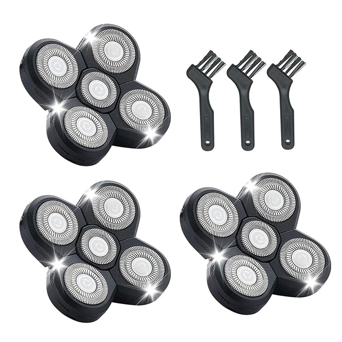 3PCS Shaver Replacement Blades Compatible with Freedom Bald Men Head Shaver Kit,5 Head Shaver Heads for Bald Men Head and Face Electric Razor Shaver Replacement