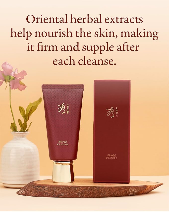 Sooryehan Hyobidam Fermented Cleansing Foam (5.4 fl oz) - Korean Skincare for Thorough Cleansing, Moisture Retention, and Softening Effects. with Baekhyodan™ to Remove Impurities