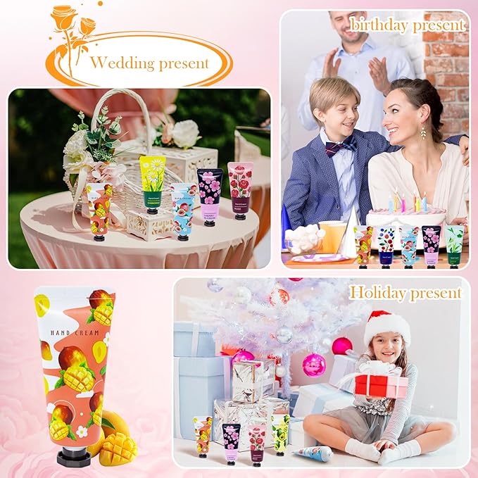 96 Pack Hand Cream for Women, Mini Hand Lotion Travel Size for Dry Cracked Care, Natural Plant Fragrance Moisturizer Present Set for Mother, Teacher Appreciation and Bridesmaid Present