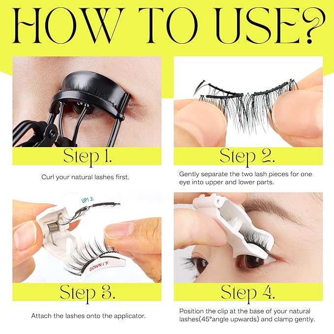 CALAILIS Magnetic Eyelashes with Applicator Upgrade Soft Magnetic Eyelashes Natural Look Reusable Magnet Lashes Kit No Glue Needed Easy to Wear and Remove (M02)