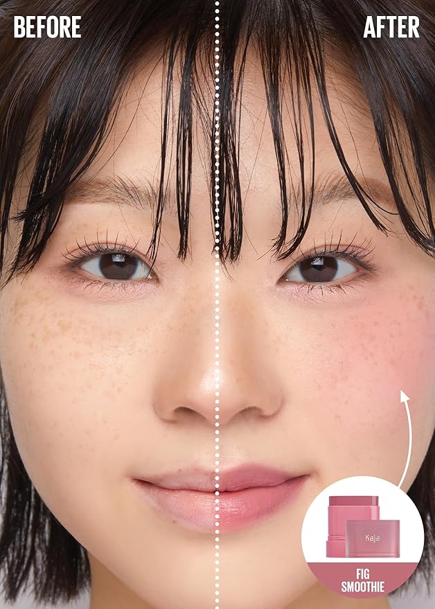 Kaja Cheek & Lip - Dewy Bar 04 Fig Smoothie Sorbet | Creamy Blusher and Balm Multi-Stick, 45% Moisturizing Oil, Apple Extract, Vitamin-Hyaluronic Acid Infused, High Shine, Mother's Day, 10g