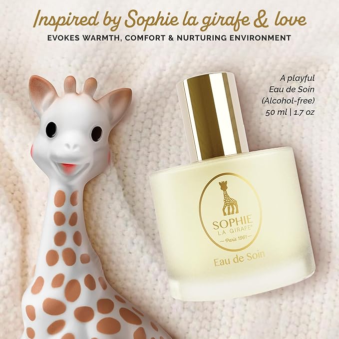 Sophie la girafe Eau de Soin (Scented Skincare Water) | Includes Sophie Teether | Alcohol Free | Nostalgic Childhood Scent of Orange Blossom & Vanilla (50 ml or 1.7 fl oz)