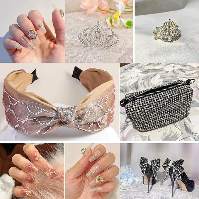 Beadsland Flatback Rhinestones Bulk,14400pcs Crystal Rhinestones for Nails Crafts DIY Decoration, Crystal, SS16, 3.8-4.0mm