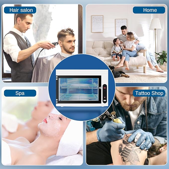 Nail Tool Cleaning Machine 17.14L Big Capacity UV Sanitizer Cabinet Salon Equipment for Spa Beauty Home Metal Tools