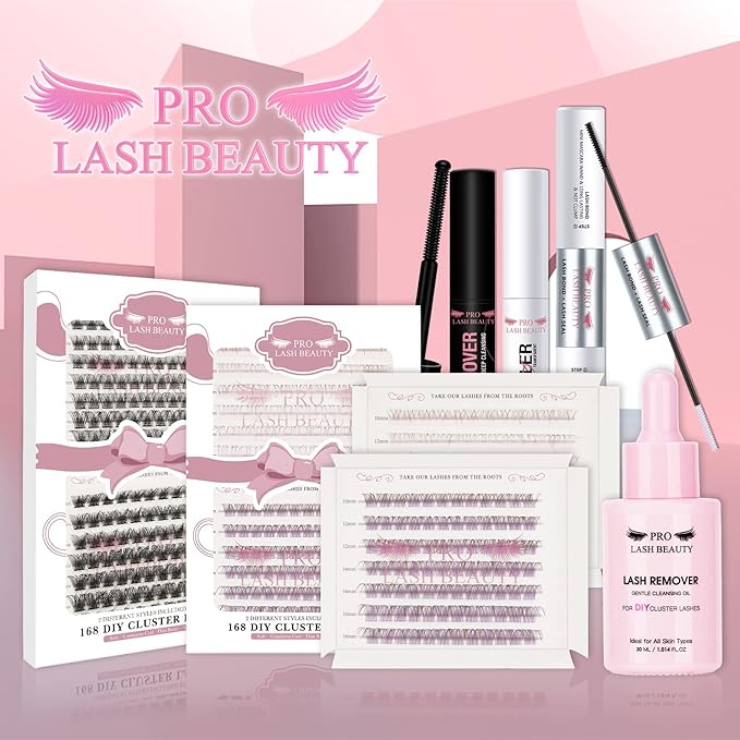 168 Pcs Colored Lash Clusters 2 Colors Mixed Cluster Lashes Dramatic Cosplay Lashes for DIY Individual Lash Extensions at Home Thin Band and Soft (Light Purple+Dark Purple, D-10-16mix)