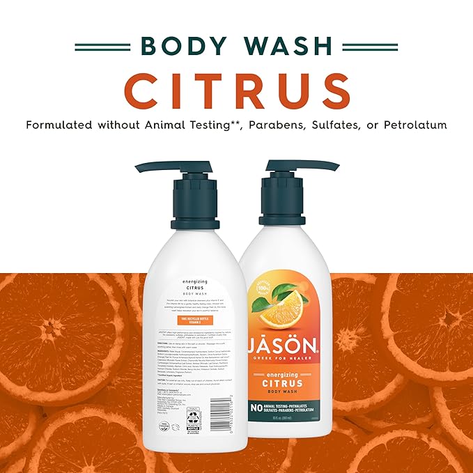 JASON Citrus Energizing Body Wash, For a Gentle Feeling Clean, 30 Fluid Ounces