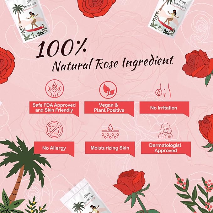 Ajoura 1lb Hard Rose Wax Beans for Full Body Hair Removal - Bikini, Face, Eyebrow, Back, Chest, Legs, Armpit, Upper Lip, Refill for Wax Warmer Kit (Pink)