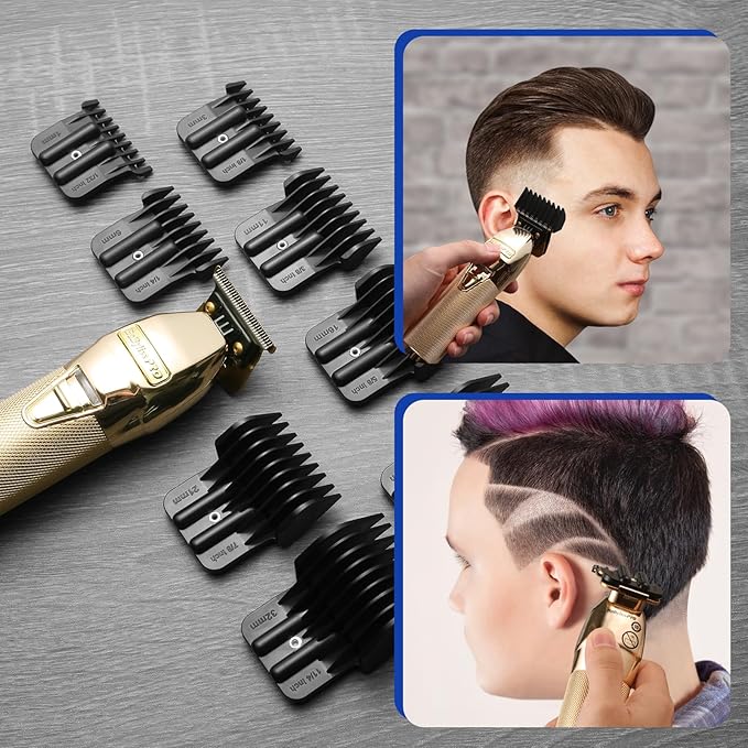 8 Pcs Trimmer Guards Fits for BaBylissPRO Barberology FX787 & FX726 Trimmer, Replacement Guards Set with Metal Spring Clip - From 1/32-5/4 inch