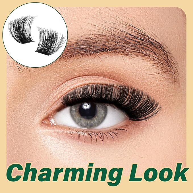 DIY Lash Extension Kit 182pcs Soft Lash Clusters 200D Curl Easy to Apply with Lash Bond and Seal Lash Applicator Lash Remover Eyelash Extension Kit at Home(RMkit-200D-D-10-18mix)