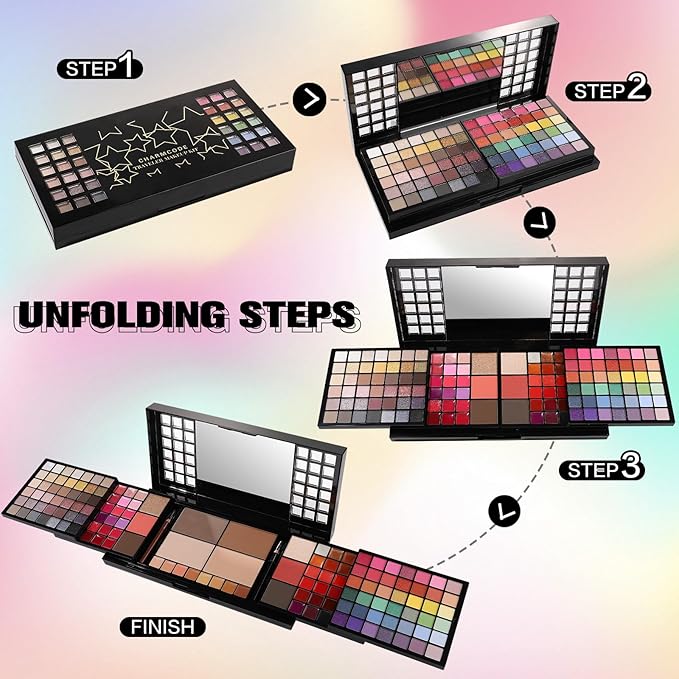 All in One Makeup Kit, Makeup Kit for Women Full Kit, Make Up Valentine's Gift Set for Teen Girls- Eyeshadow Palette,Lip Gloss,Concealer,Highlighter,Blush,Eyeliner,Brow Powder & Contour