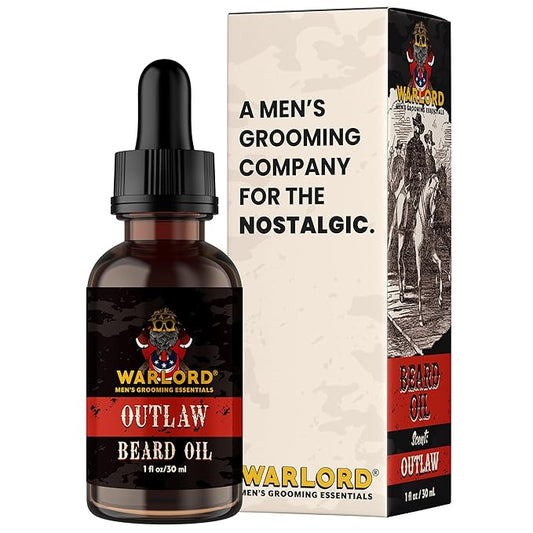 WARLORD Beard Oil & Beard Softener for Men - Beard Moisturizer & Natural Beard Oil to Reduce Itchy Skin, Tame Hair and Manage Frizz - Outlaw, 1 Fl Oz