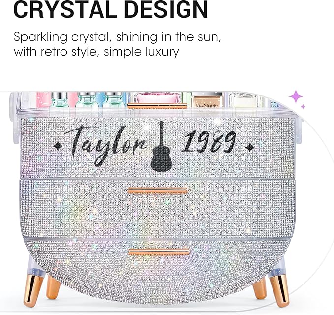 Teen Girls Gift Makeup Organizer,Skincare Organizer Jewelry Storage,Cosmetics Storage and Display Case,Make Up Holders and Organizers for Countertop,Bathroom Organizer (Taylor)