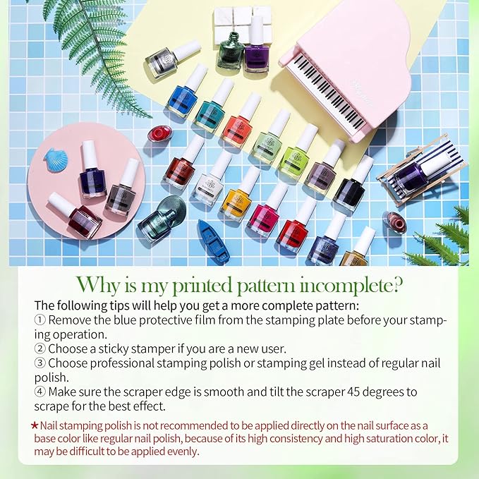 Born Pretty Nail Art Stamping Polish Holographic Chameleon Effect Fingernail Stamp Polish Set Manicure Print Nail Polish for Stamping Plates 24 Colors Bulk Nail Polish Set Gift Collection