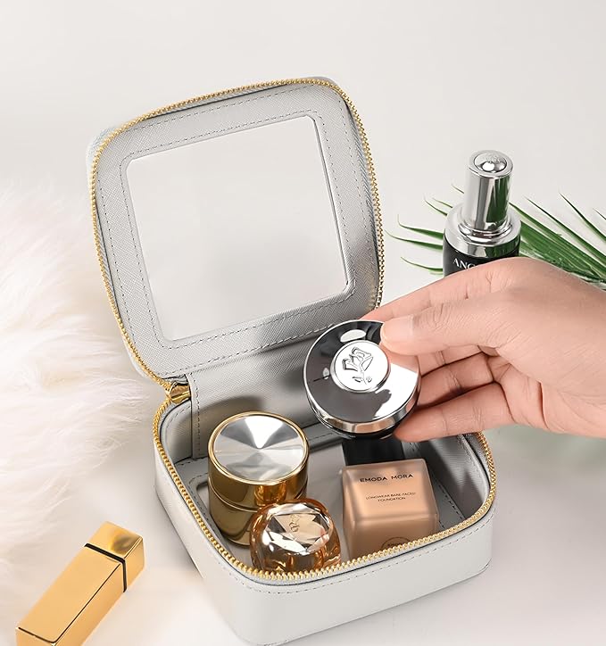 Aveniee Clear Makeup Bag Small, Mini Travel Toiletry Bag Cosmetic Bags Organizer, TSA Approved Clear Makeup Case Pouch with Zipper, Car Essentials for Women Men(Blue)