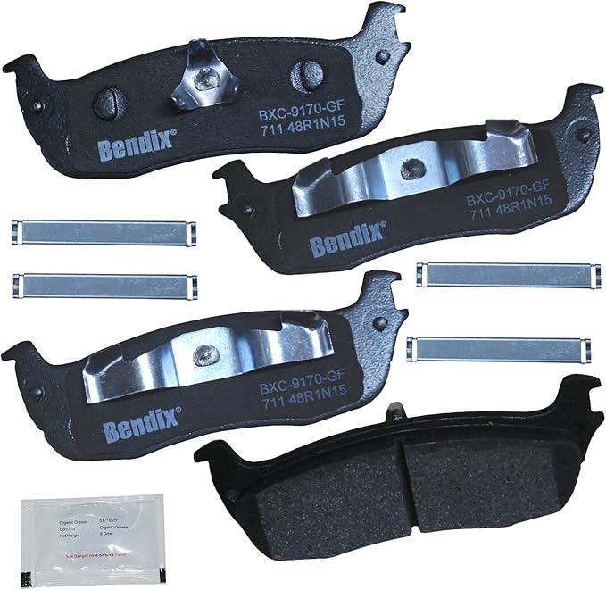 Bendix Priority1 CFC711 Ceramic Rear Brake Pads for Select Models Ford Expedition, F-150, F-150 Heritage, F-250, Lobo, Lincoln Blackwood, Navigator, Town Car