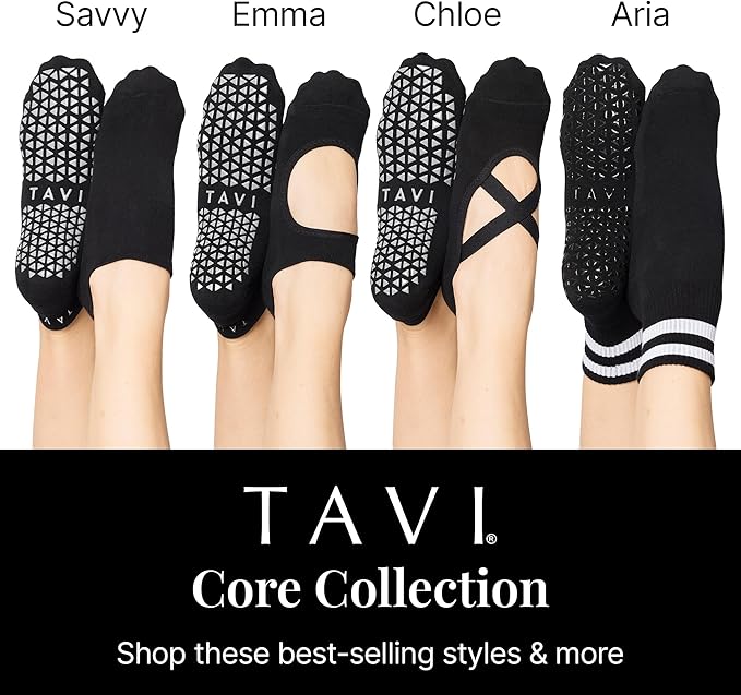TAVI Women’s Savvy Grip Socks - Pilates for Women, Slipper, Yoga, and Ballet, Barre
