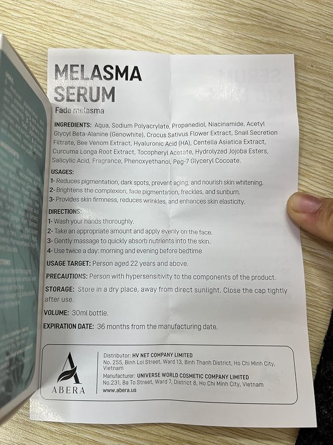 Abera Melasma Serum – Daily Moisturizing Serum for a Healthy Glow