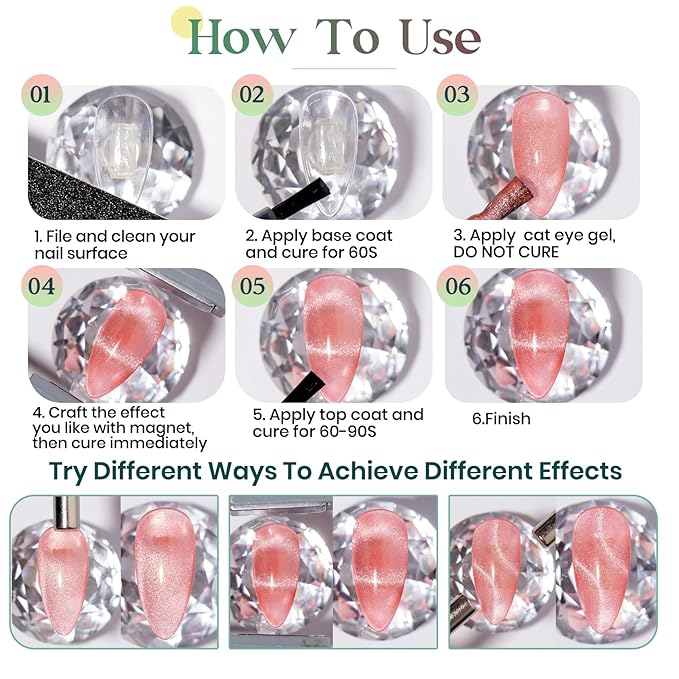 MIZHSE Glow in The Dark Gel Nail Polish, Macaroon Cat Eye Gel Polish Set with Magnet Stick, Shimmery Neon Green Blue Yellow Nail Soak Off Nail Art Spring Summer Manicure Kit Gift