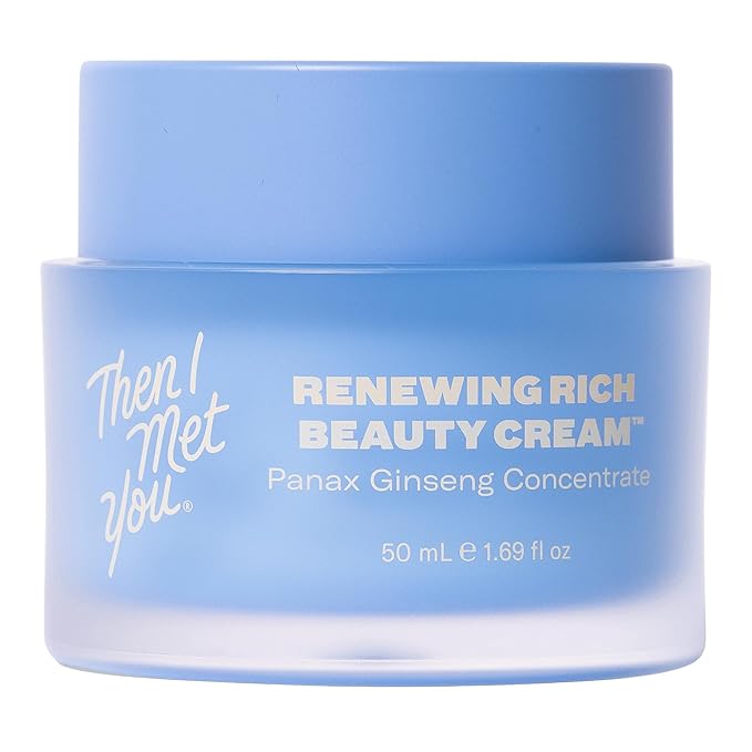 Then I Met You Renewing Rich Beauty Cream, Hydrating Face Moisturizer with Ginseng & Squalane, Vegan & Clean Skincare, 1.69 oz