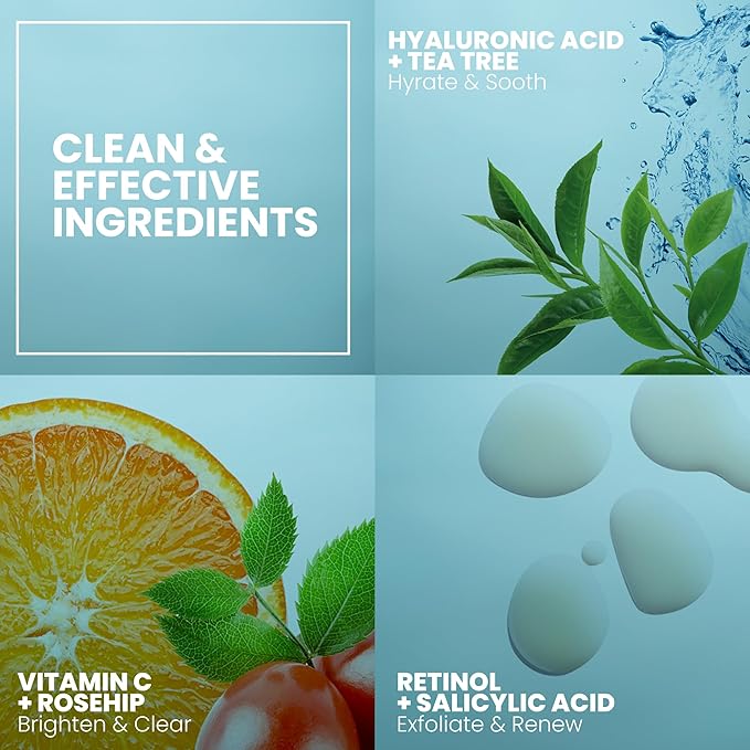 Vitamin C Serum Plus With Hyaluronic Acid, Retinol, Niacinamide, Salicylic Acid - Anti Aging Serum, Skin Clearing, Skin Brightening for Dark Spots (2 oz)