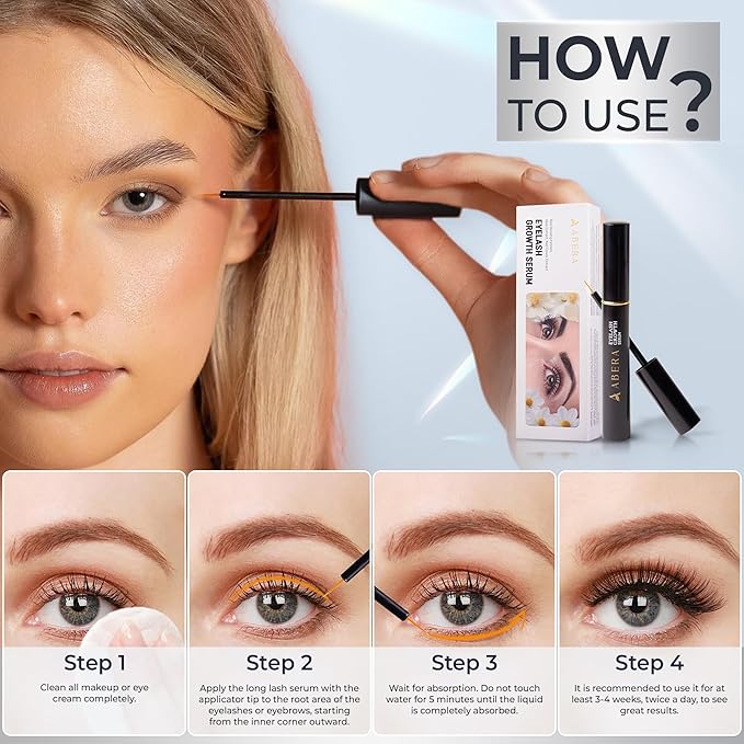 Abera Misan Eyelash Growth Serum (Upgrade Version) - Natural Lash Booster and Lash Enhancer, Regenerating and Nourishing Lashes Longer and Thicker (B. Set of 2)