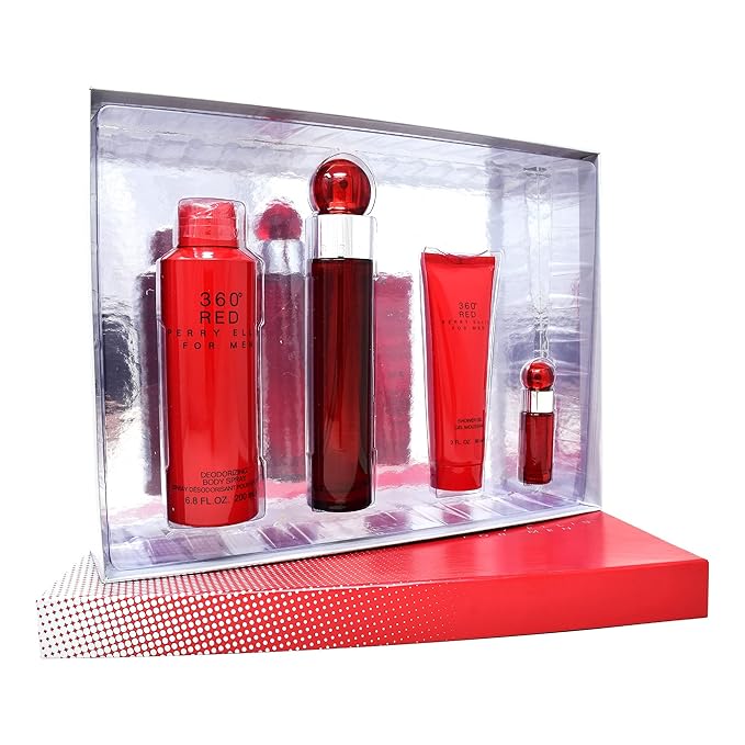 Perry Ellis Fragrances 360 Red 4 Piece Gift Set for Men