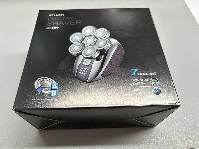 Head Shavers for Bald Men 7D, 5 in 1 Electric Shavers for Men Bald Head Rechargeable Bald Shavers for Men Waterproof Men's Rotary Shavers Grooming Kit with LED Display