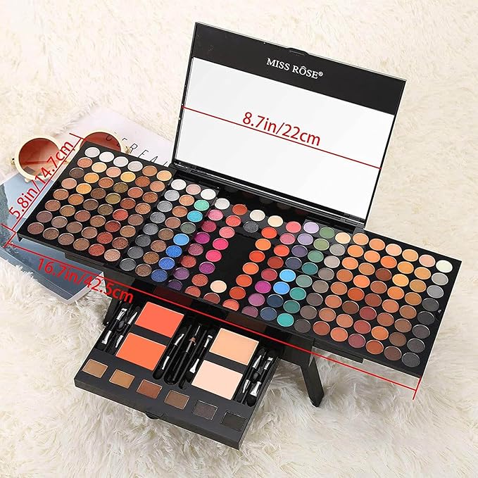 190 Colors Professional Makeup Kit for Women Full Kit, Pallet,All In One Gift Set girls, include Eyeshadow/Facial Blusher/Eyebrow Powder/Eyeliner Pencil/Mirror/makeup brush(004N)