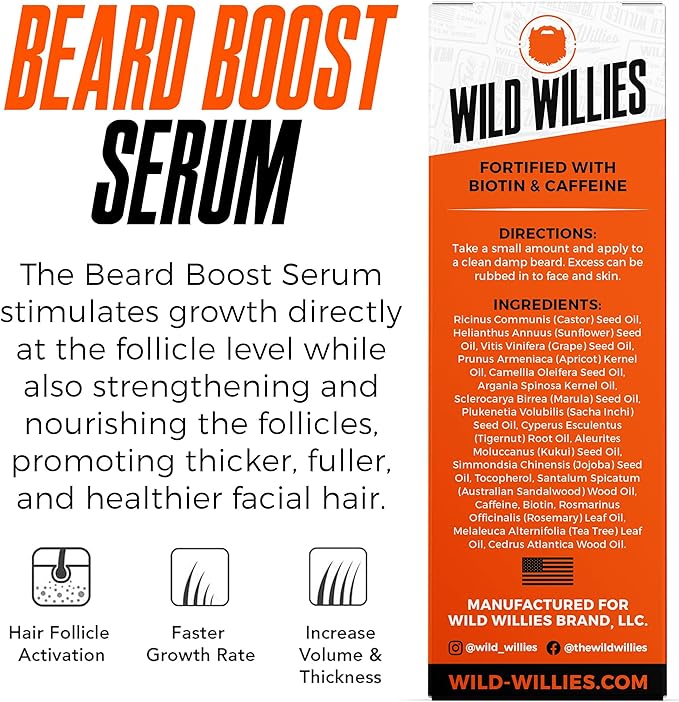 Wild Willies Beard Growth Dual Threat: Beard Growth Gummies and Serum Kit for Men - Biotin, Caffeine & Essential Growth Oil for Fuller, Thicker Facial Hair - Beard Vitamins & Enhance Beard Growth