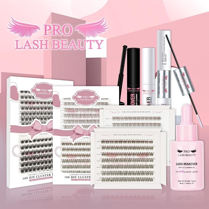 168 Pcs Colored Lash Clusters 2 Colors Mixed Cluster Lashes Dramatic Cosplay Lashes for DIY Individual Lash Extensions at Home Thin Band and Soft (Light Green+Dark Green, D-10-16mix)