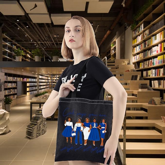 WZMPA Sorority Zeta Cosmetic Makeup Bag Finer Women Gift God Says You Are Sorority Makeup Zipper Pouch Bag Zeta Paraphernalia (God Says Zeta T-BL)