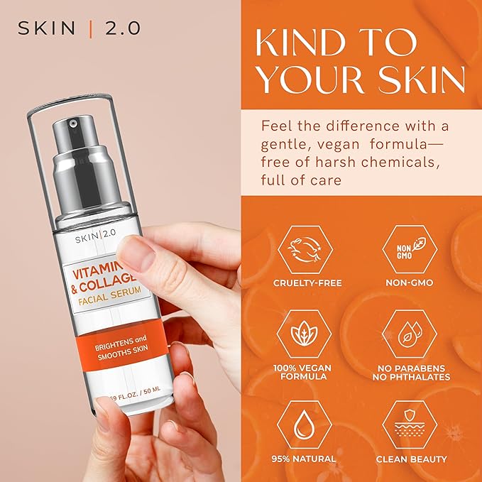 Vitamin C Serum - Dermatologist Tested, Anti-Aging & Dark Spot Remover - Brightening, Clean Beauty, Cruelty-Free, Korean Skincare for Glass Skin, All Skin Types - 1.69 Fl. oz