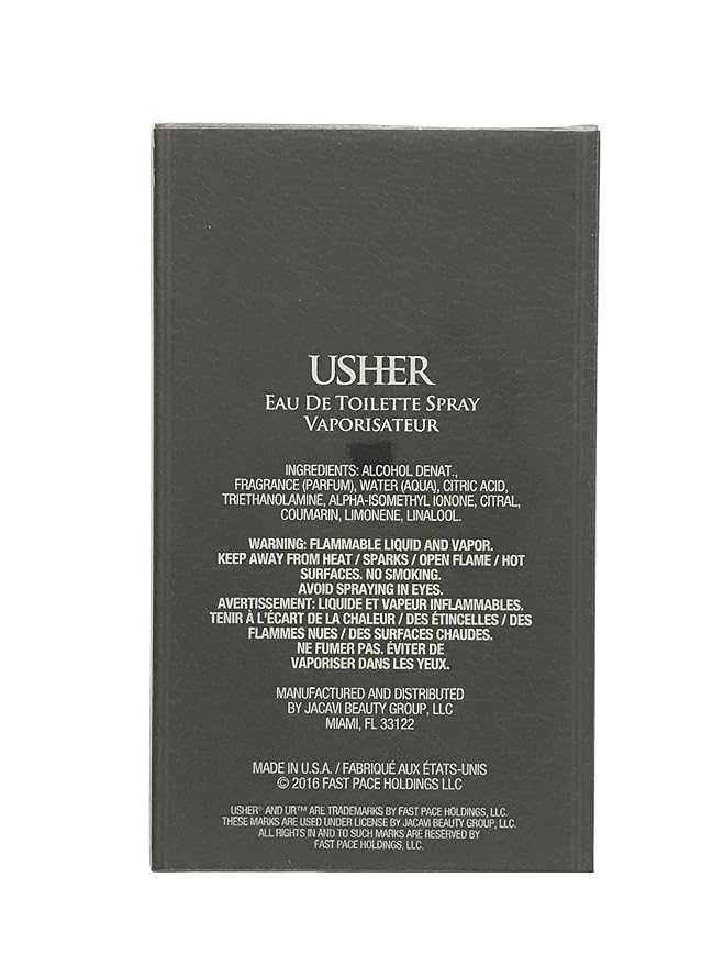 Usher By Usher For Men, Eau De Toilette Spray, 3.4-Ounce