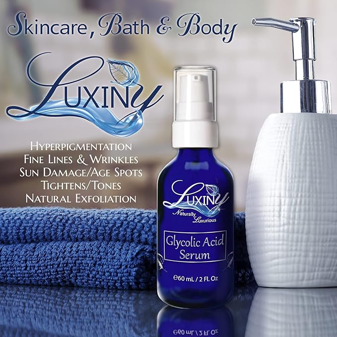 Glycolic Acid Serum, an Anti Aging Serum and Facial Exfoliator to Help Even Skin Tone & Reduce Wrinkles, a Vegan Skin Care Facial Serum with Soothing Aloe - For All Skin Types, 2 oz.