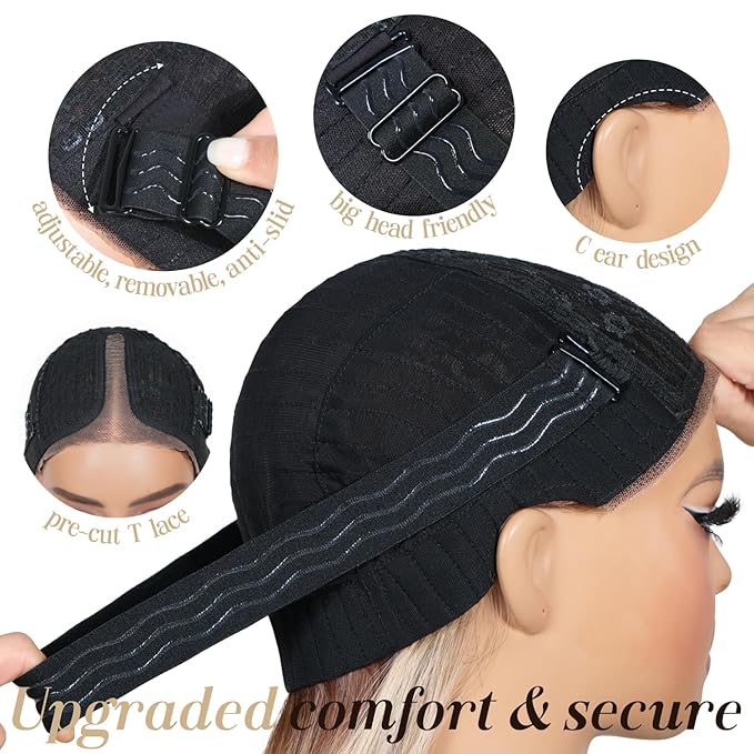 Black Wig With Bangs Wear and Go Glueless Synthetic Lace Front Highlight Wigs for Women Pre Plucked Pre Cut Layered Black and White Wig Ready to Wear Middle Part 26 Inch