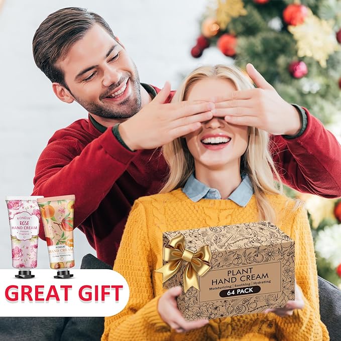 64 Pack Moisturizing Hand Cream Set For Women, Mothers Day Gifts for Mom, Bulk Hand Lotion Travel Size for Dry Cracked Hands, Mini Hand Cream for Nurse Gifts and Teacher Appreciation Gifts