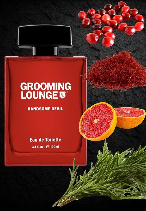 Handsome Devil by Grooming Lounge - Fragrance for Men - Energizing blend of spice and citrus - Notes of Coffee Berry and Red Wood - For Warm and Mischievous Men - 3.4 oz