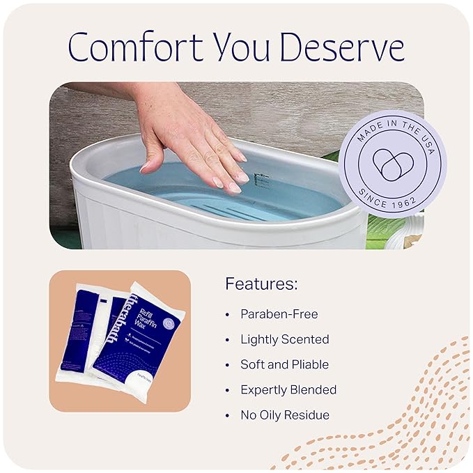 Therabath Paraffin Wax Refill - Thermotherapy - Use to Relieve Arthritis Discomfort, Stiff Muscles, & Dry Skin - For Hands, Feet, Body - Deeply Hydrates & Protects - Made in USA, 4 lb Lavender Harmony