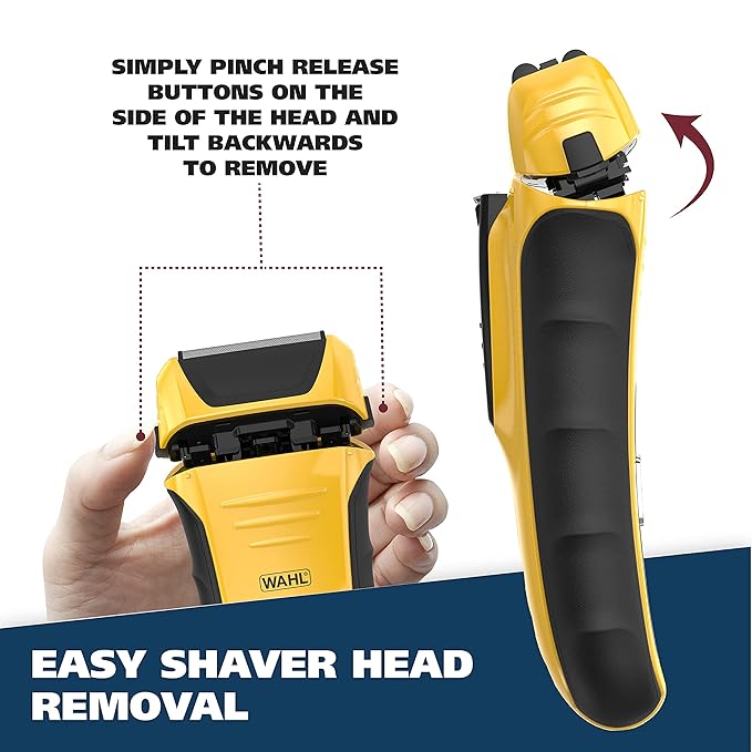 Wahl Waterproof Rechargeable Electric Shaver with Precision Trimmer for Men's Beard Shaving and Grooming, Long Run Time and Quick Charge - Model 7061-100