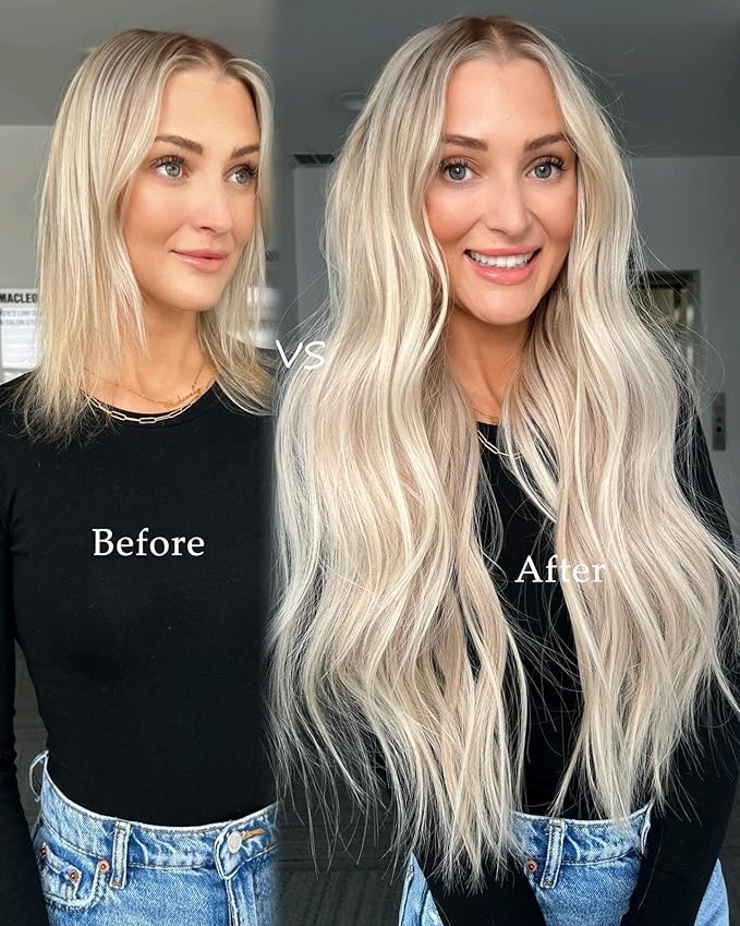 Sew in Hair Extensions Real Human Hair, 14 Inch Hand Tied Weft Hair Extensions Human Hair Weave Bundles Ash Brown Balayage Platinum Blonde Human Hair Weft Extensions Sew in Bundles 80G