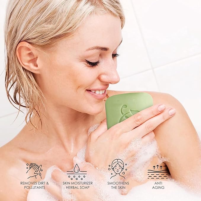 Jasmine Honey and Shea butter Herbal Soap | Pack of 6 of 5oz soap Bar | Ideal for Men and Women, Soothing and Nourishing Soap for Moisturization