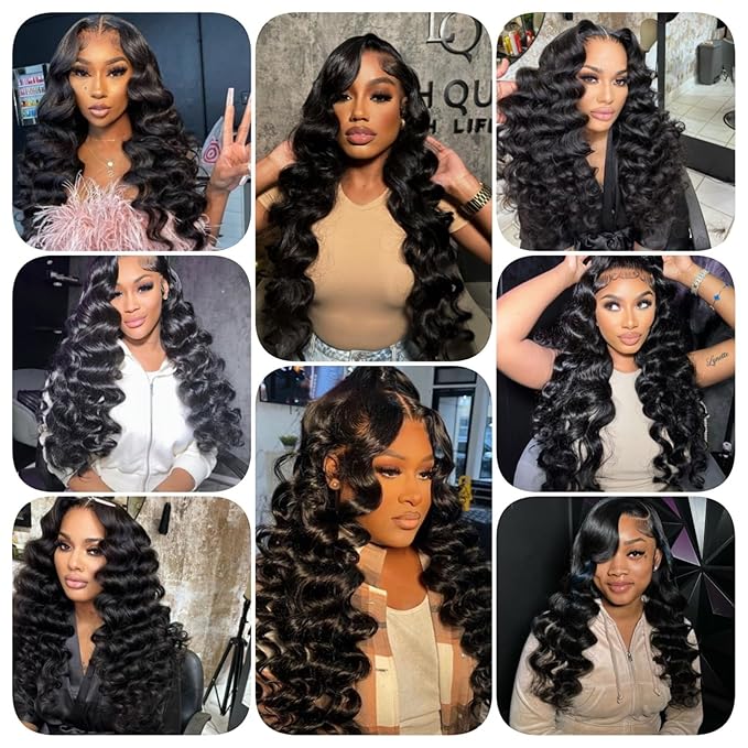 12A Grade Brazilian Virgin Loose Wave Hair 3 Bundles 24" 26" 28" 300g 100% Unprocessed Virgin Brazilian Remy Loose Deep Wave Human Hair Weave Bundles for Black Women Natural Color