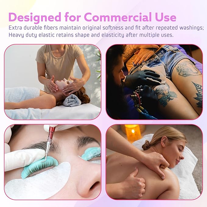 Massage Table Sheets Sets – 4 Set Bundle, 120GSM Double Brushed Microfiber, Premium Massage Sheets Sets, Spa Bed Sheets for Esthetician, Wrinkle & Oil Resistant, Light Gray