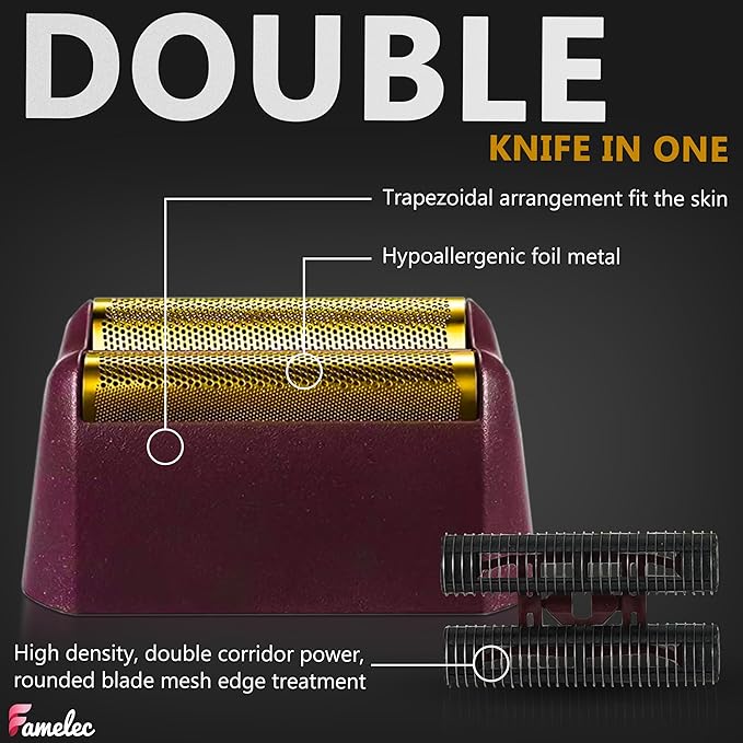 2 Pack for Wahl Shaver Foil Replacement Professional 5 Star Series Finale Shaver, Fit for Foil Cutter Bar Assembly Gold Super Close Shaving Models 7031-100 7043-100 7031-200