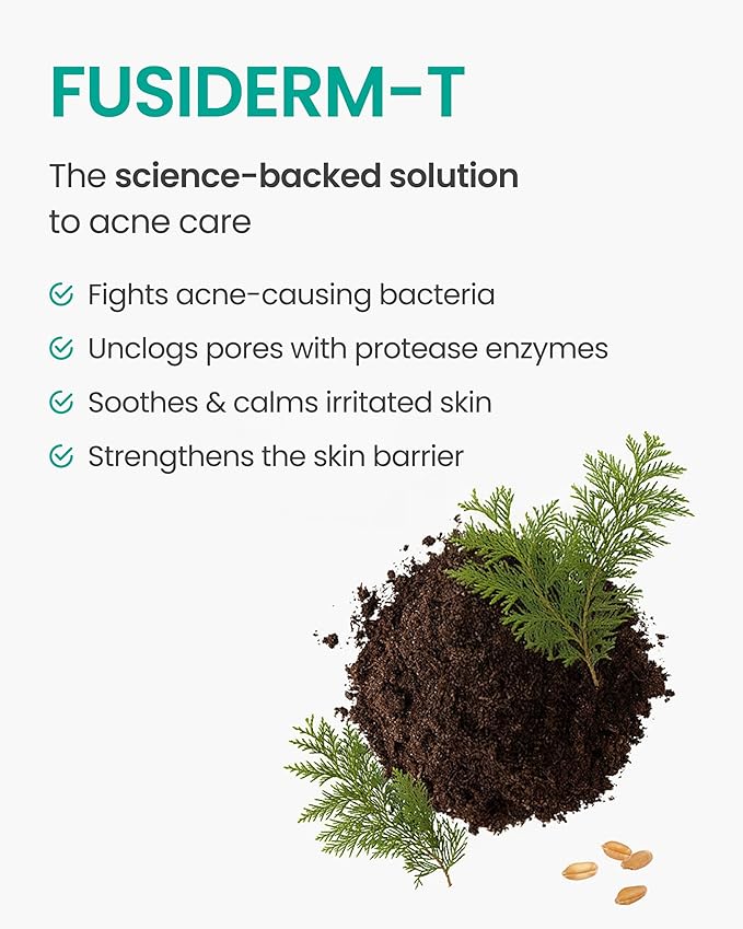 Derma Trouble 3-Step Acne Kit - Korean Skin Care Routine for Clogged Pores & Sensitive Skin, Gentle pH-Balanced Cleanser, Toner & Cream, Non-Irritating Formula. Anti-Sebum Complex, Fusiderm-T