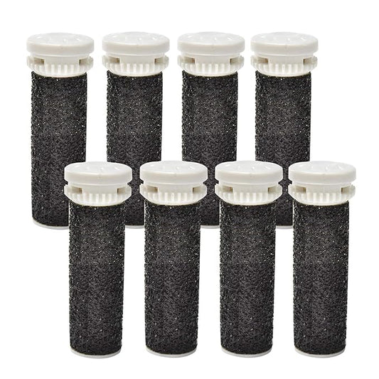8 Pack Black Replacement Roller Refills Compatible with Scholl Express Pedi Foot Smoother-Extra Coarse