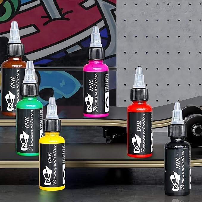 14Pcs Tattoo Ink 14 Colors Set 1 oz 30ml/Bottle Tattoo Inks Pigment Kit for 3D Makeup Beauty Skin Body Art