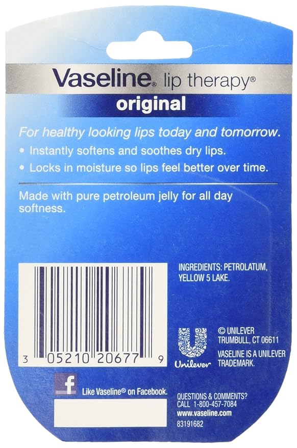 Vaseline Lip Therapy Original, .25 oz (Pack of 12)