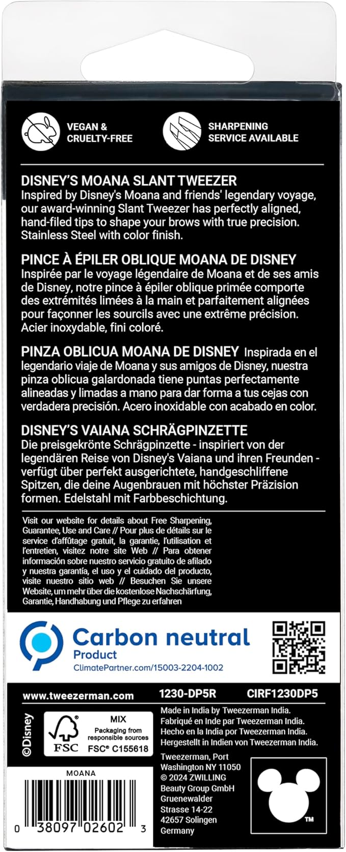 Tweezerman Moana Slant Tweezer - Eyebrow Tweezers for Women and Men